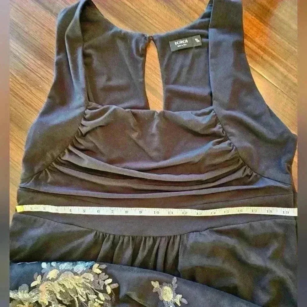 IGIGI Ekanta Black and Gold Beaded Maxi Sleeveless Empire Waist Dress  18/20 - Picture 11 of 16